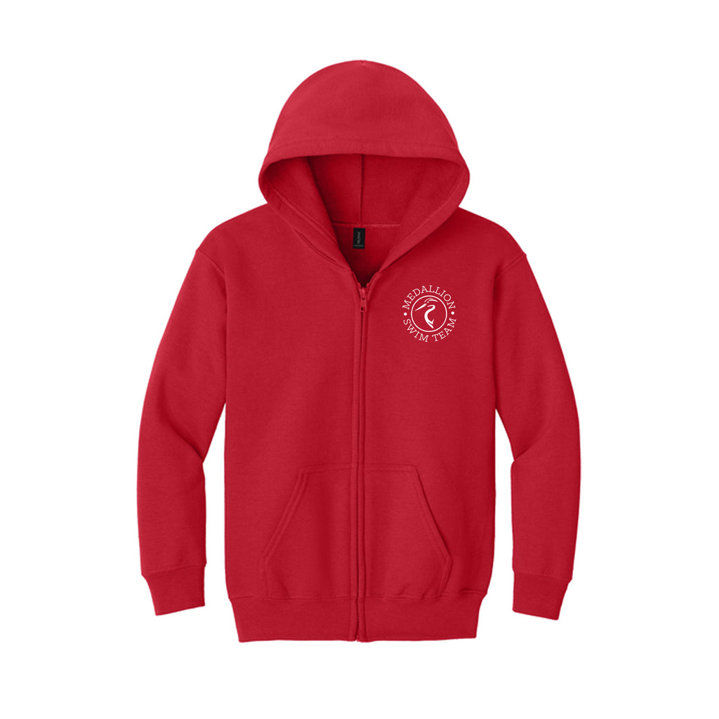 Medallion Swim Team - Gildan® Youth Heavy Blend™ Full-Zip Hooded Sweatshirt