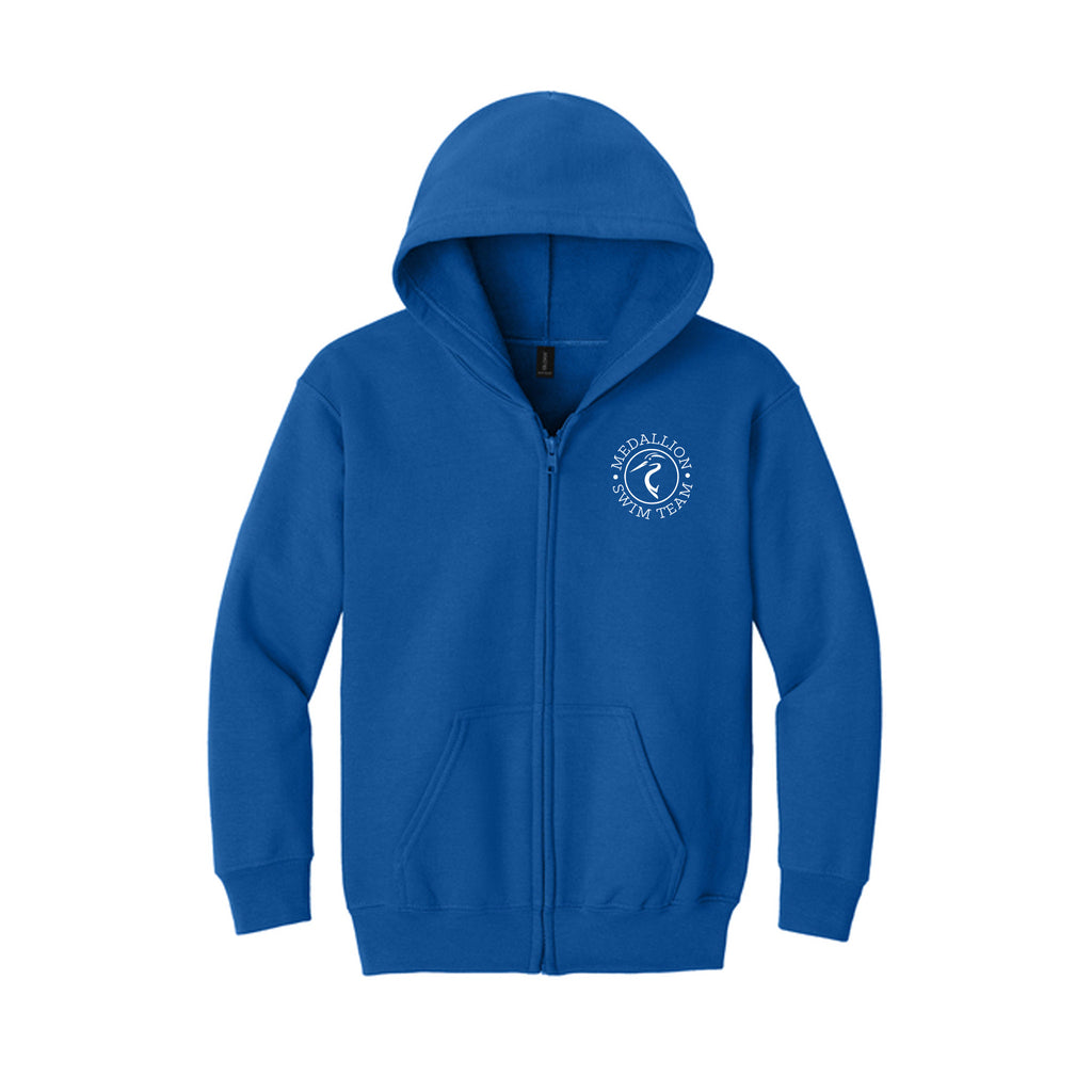 Medallion Swim Team - Gildan® Youth Heavy Blend™ Full-Zip Hooded Sweatshirt