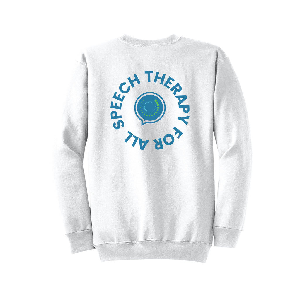 Speech Therapy For All - Port & Company® Core Fleece Crewneck Sweatshirt With Backs