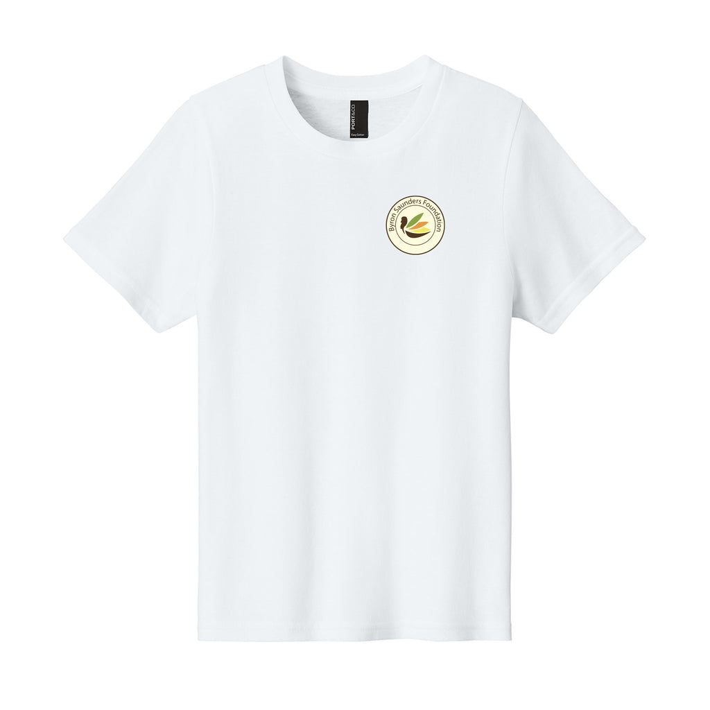 Byron Saunders Foundation - Port & Co™ Youth Easy Cotton Tee - FRONT & BACK LOGO