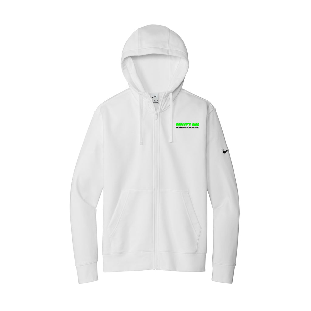 Barker's Bins Dumpster Service - Nike Club Fleece Sleeve Swoosh Full-Zip Hoodie