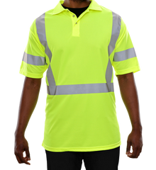 Reflective Apparel Store - HI-VIS LIME BIRDSEYE POLO SHIRT