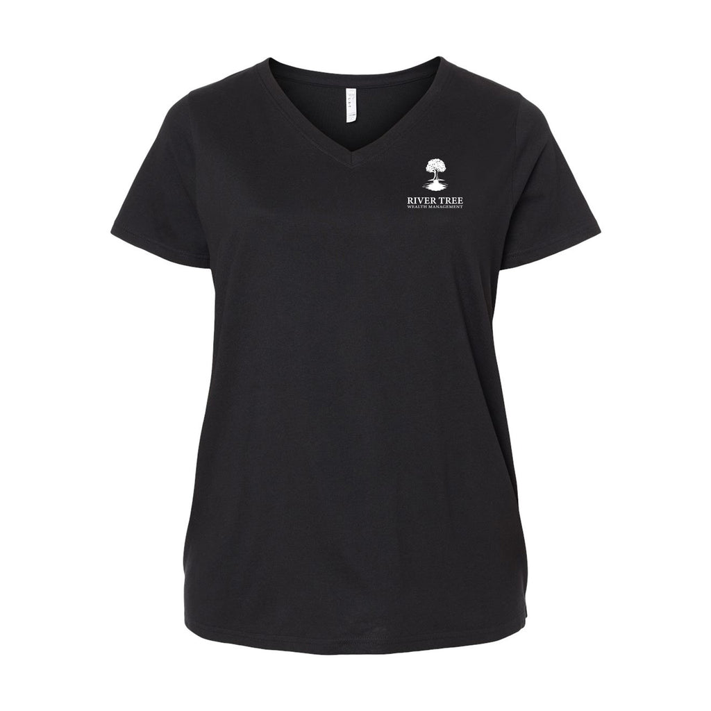River Tree Wealth Management - LAT Curvy Collection Women's Fine Jersey V-Neck Tee
