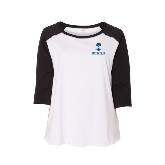 River Tree Wealth Management - LAT Curvy Collection Women's Baseball Three-Quarter Sleeve Tee