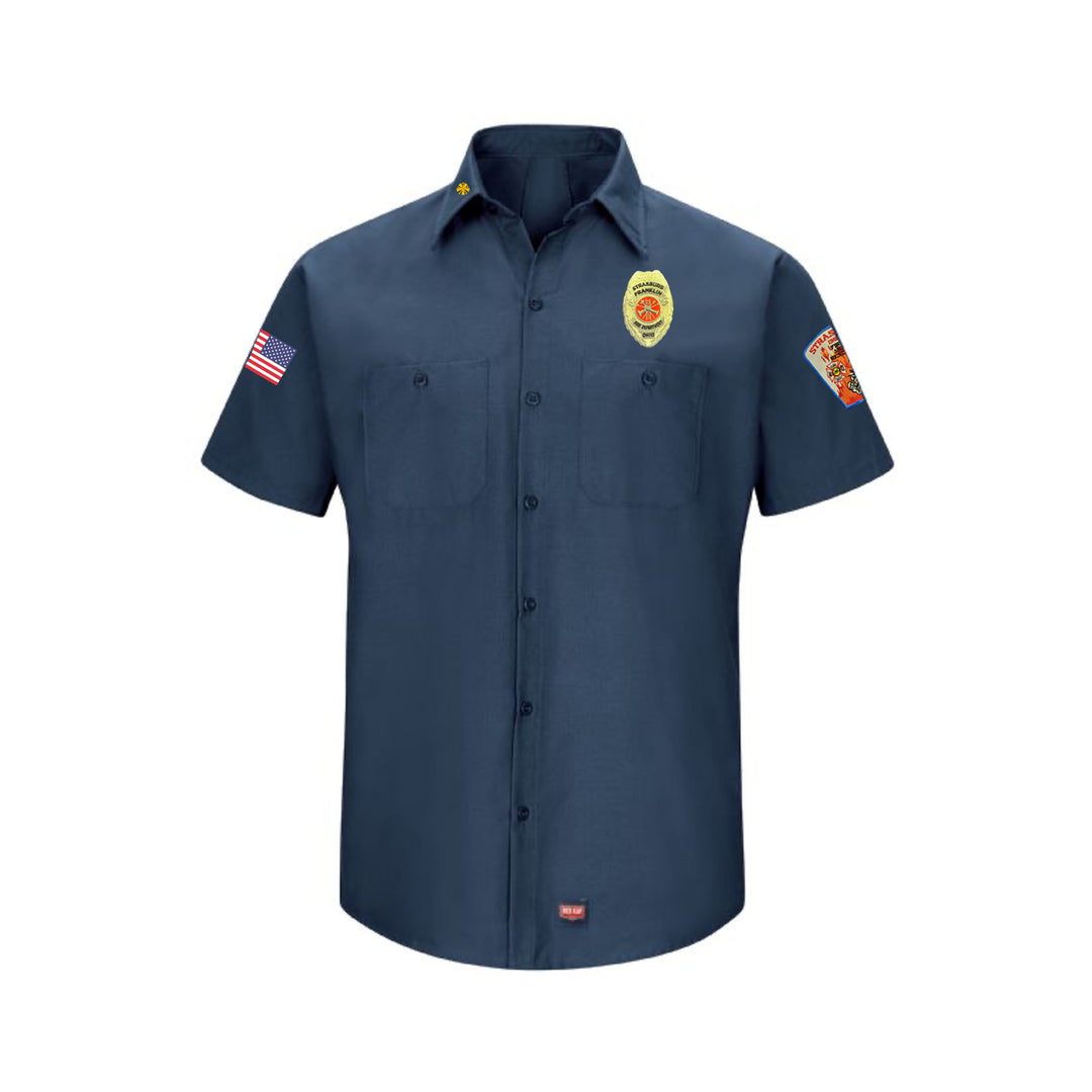 Strasburg Fire Department Captains - MEN'S SHORT SLEEVE WORK SHIRT WIT GetSpirit Strasburg Fire Department Captains - MEN'S SHORT SLEEVE WORK SHIRT WIT GetSpirit