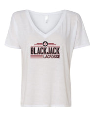 Blackjack Elite Lacrosse - Bella + Canvas Women's Slouchy V-neck Tee