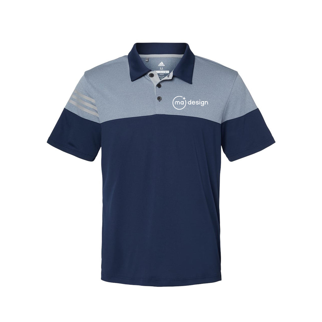 MA Design - Adidas - Heathered 3-Stripes Colorblock Polo