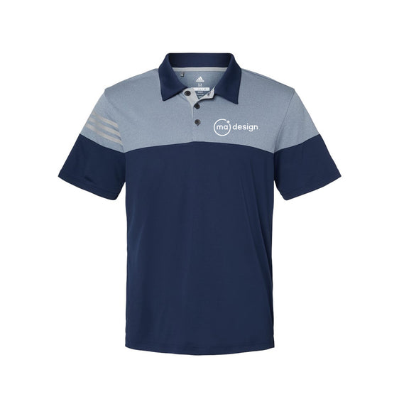 MA Design - Adidas - Heathered 3-Stripes Colorblock Polo