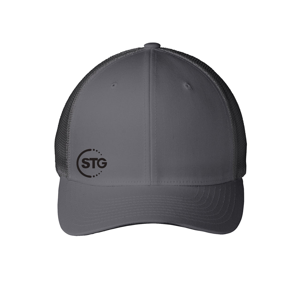 Port Authority Flexfit Mesh Back Cap - S/M Size, Graphite Gray, Structured Trucker Style With Contrast Underbill