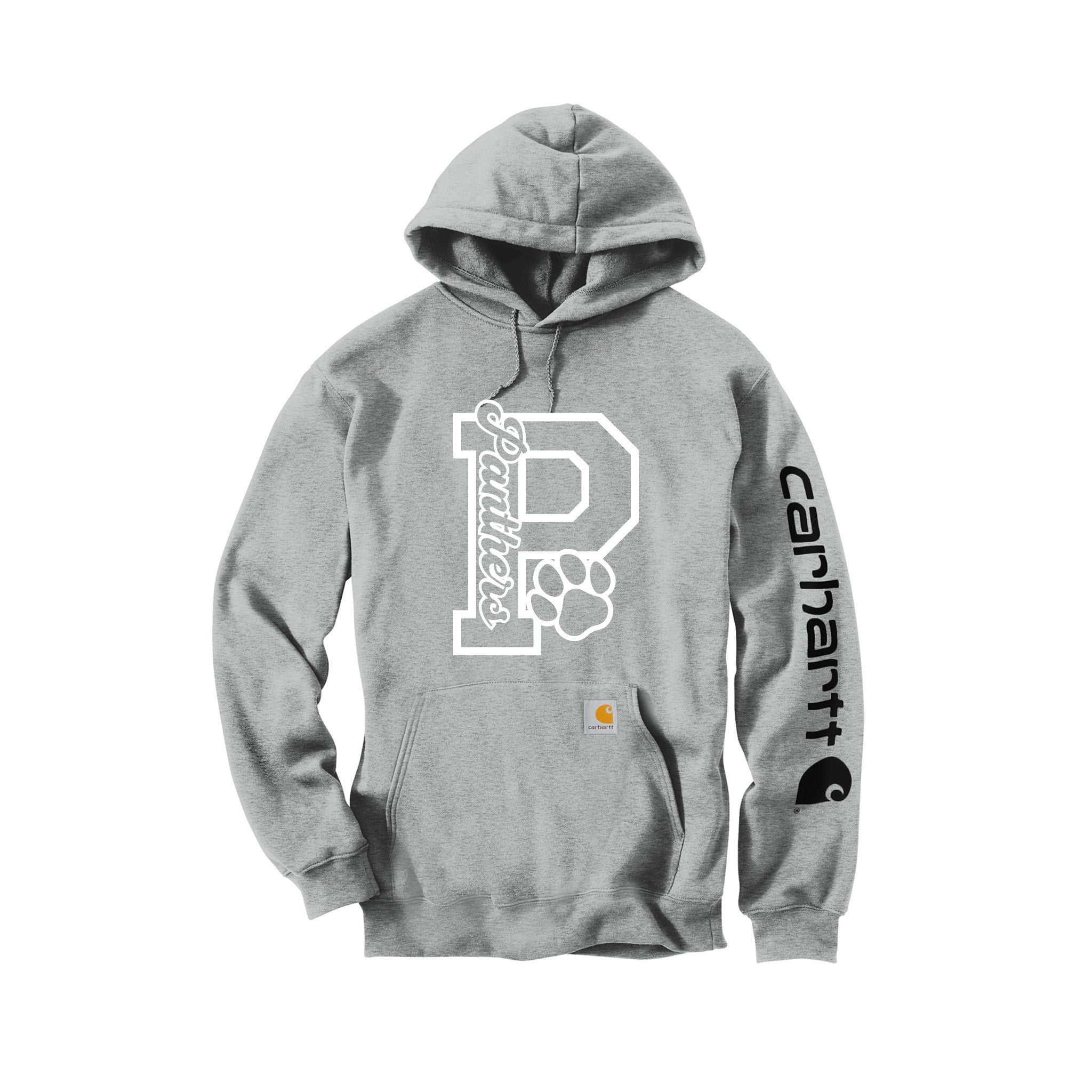Carhartt 神フェード 企業ロゴ ステンシル一点物 XL 裏サーマル Pathfinder High School - Carhartt® Midweight Hooded Logo