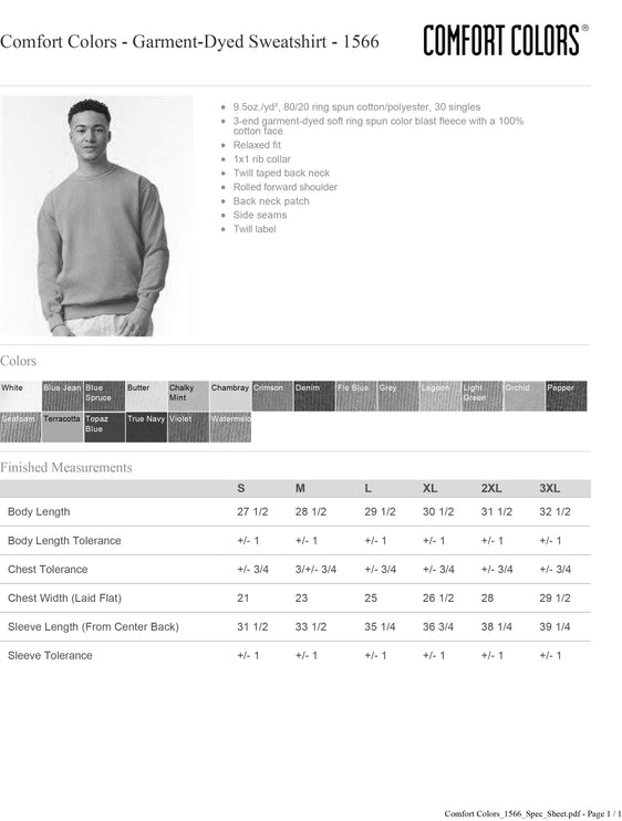 Perry County Services - Comfort Colors - Garment-Dyed Sweatshirt