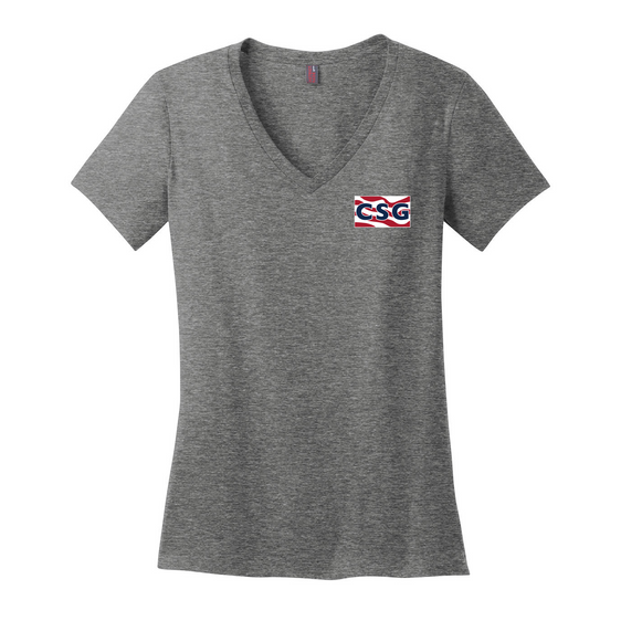 Construction Services Group - Ladies Perfect Weight V-Neck Cotton Tee