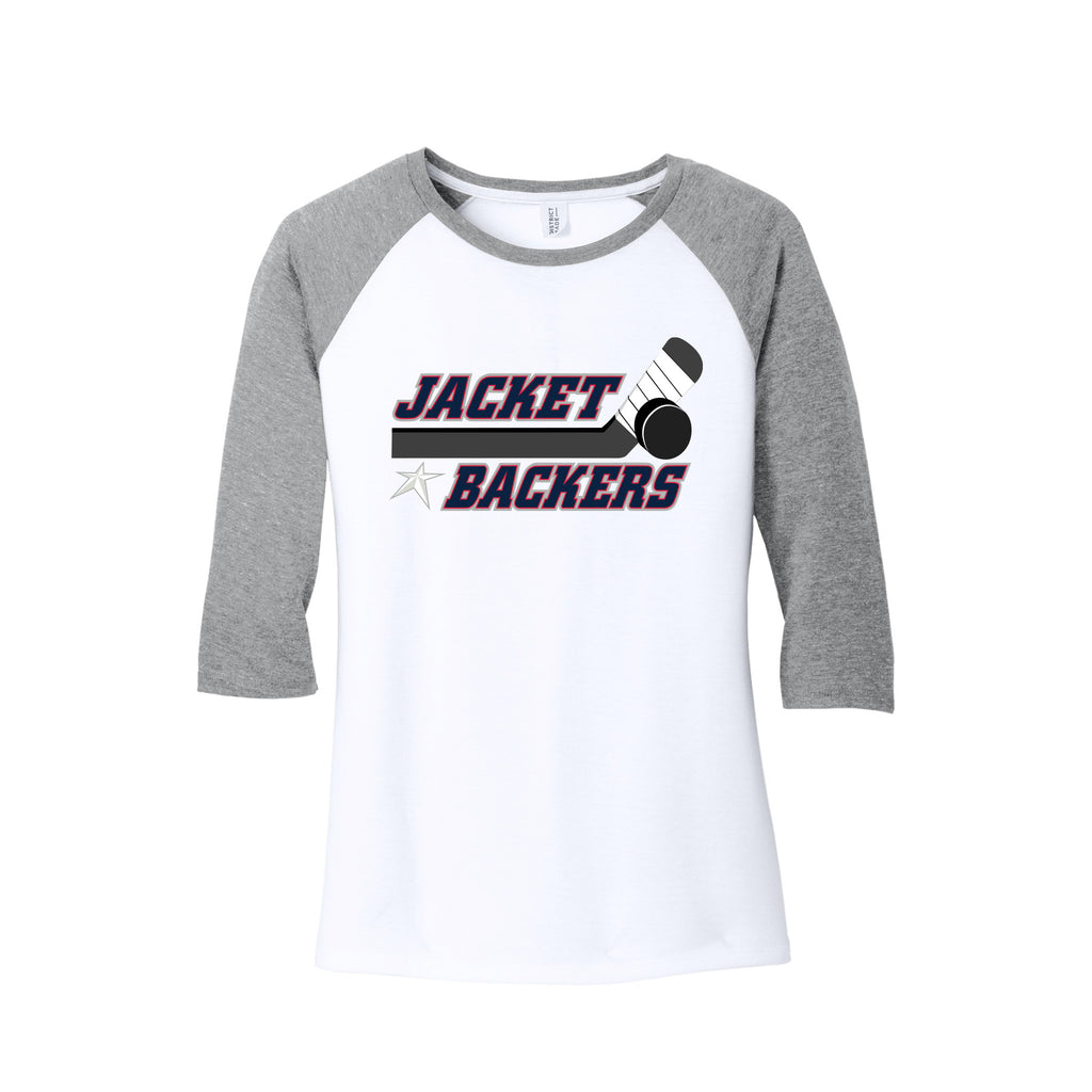 Jacket Backers - District ® Women’s Perfect Tri ® 3/4-Sleeve Raglan