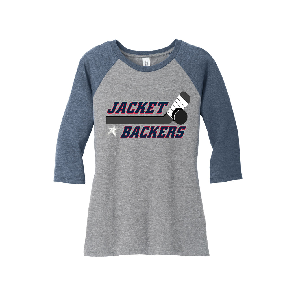 Jacket Backers - District ® Women’s Perfect Tri ® 3/4-Sleeve Raglan