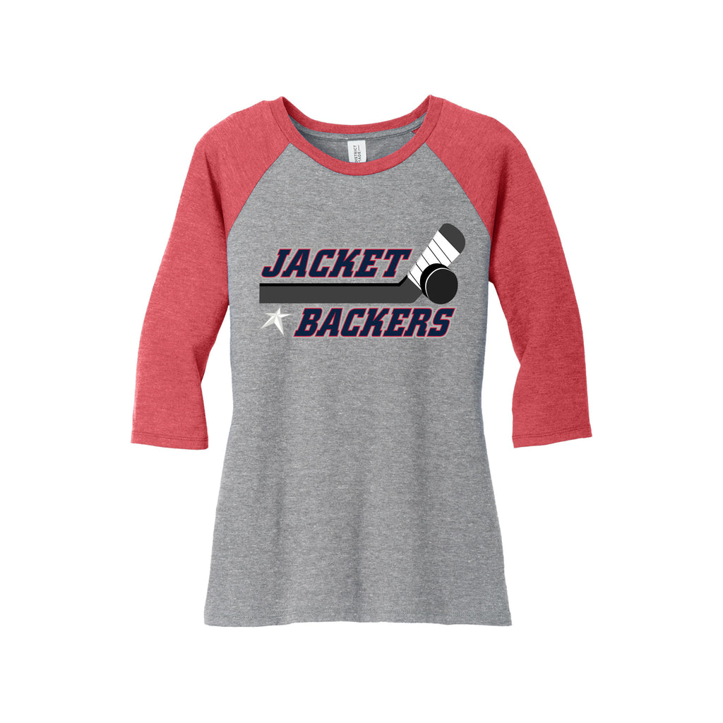 Jacket Backers - District ® Women’s Perfect Tri ® 3/4-Sleeve Raglan