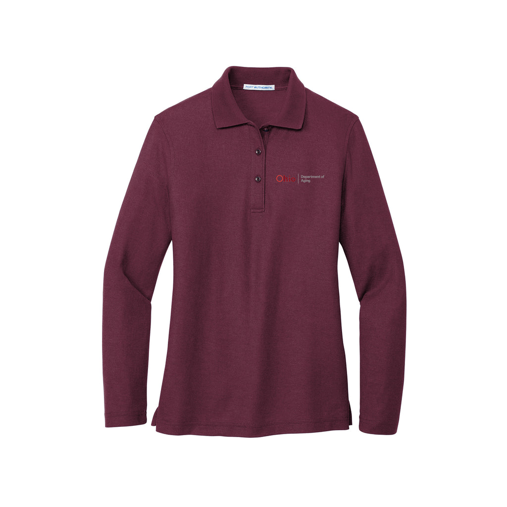 Ohio Department of Aging - Port Authority Ladies Silk Touch Long Sleeve Polo