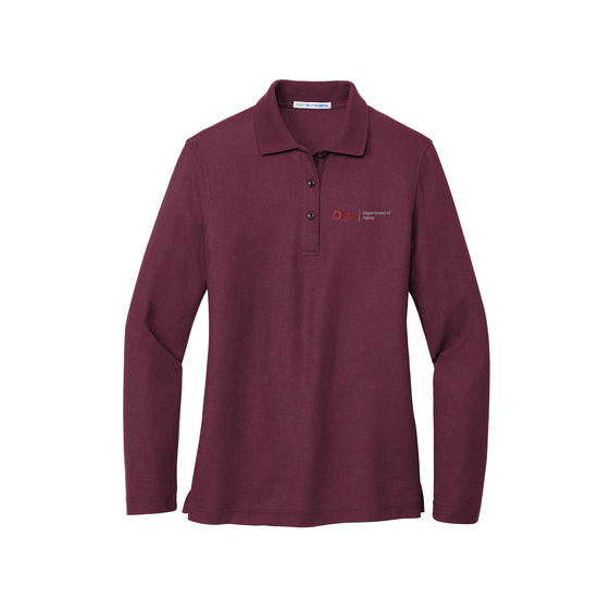 Ohio Department of Aging - Port Authority Ladies Silk Touch Long Sleeve Polo