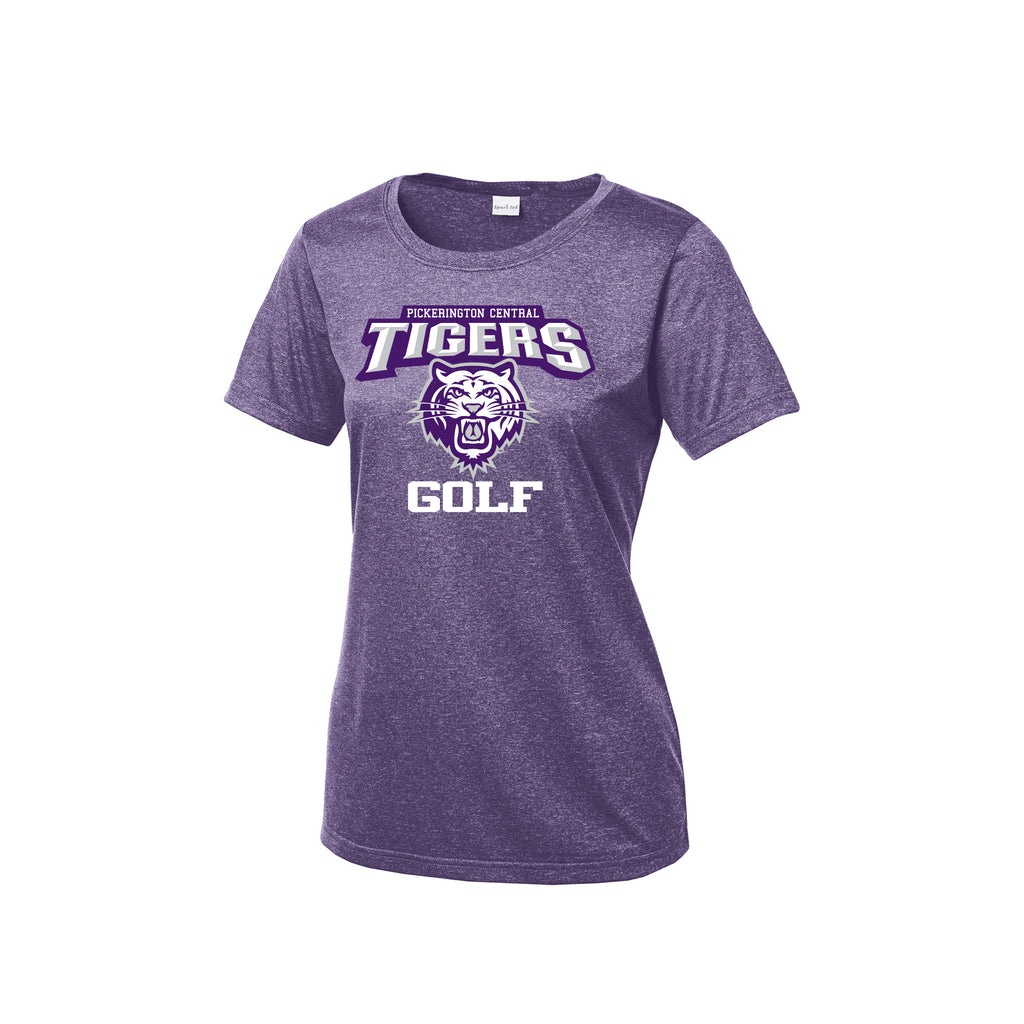 Pickerington Central Golf - Sport-Tek® Ladies Heather Contender™ Scoop Neck Tee