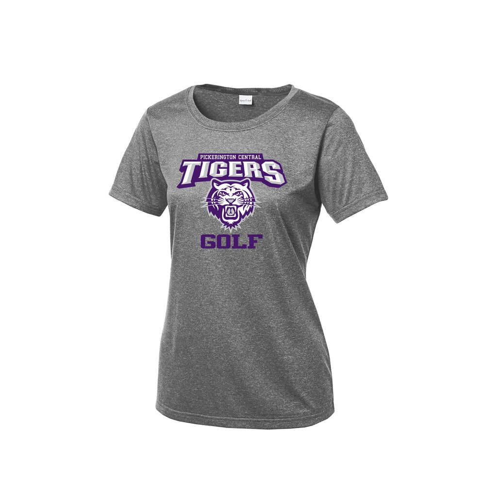 Pickerington Central Golf - Sport-Tek® Ladies Heather Contender™ Scoop Neck Tee