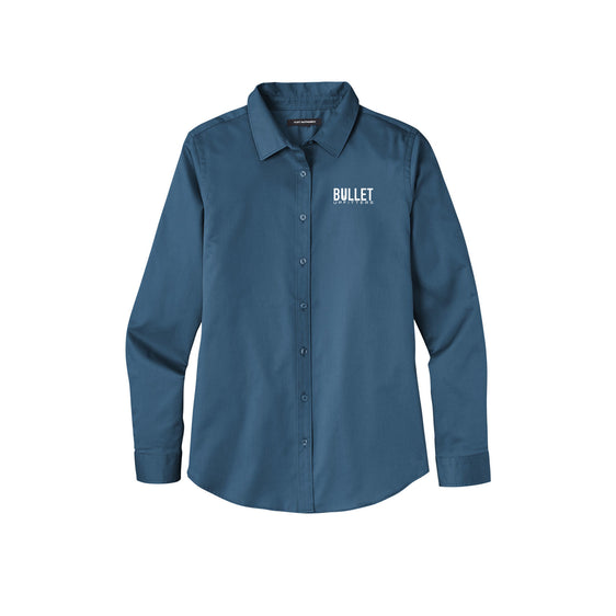 Bullet Upfitters - Port Authority® Ladies Long Sleeve SuperPro React ™