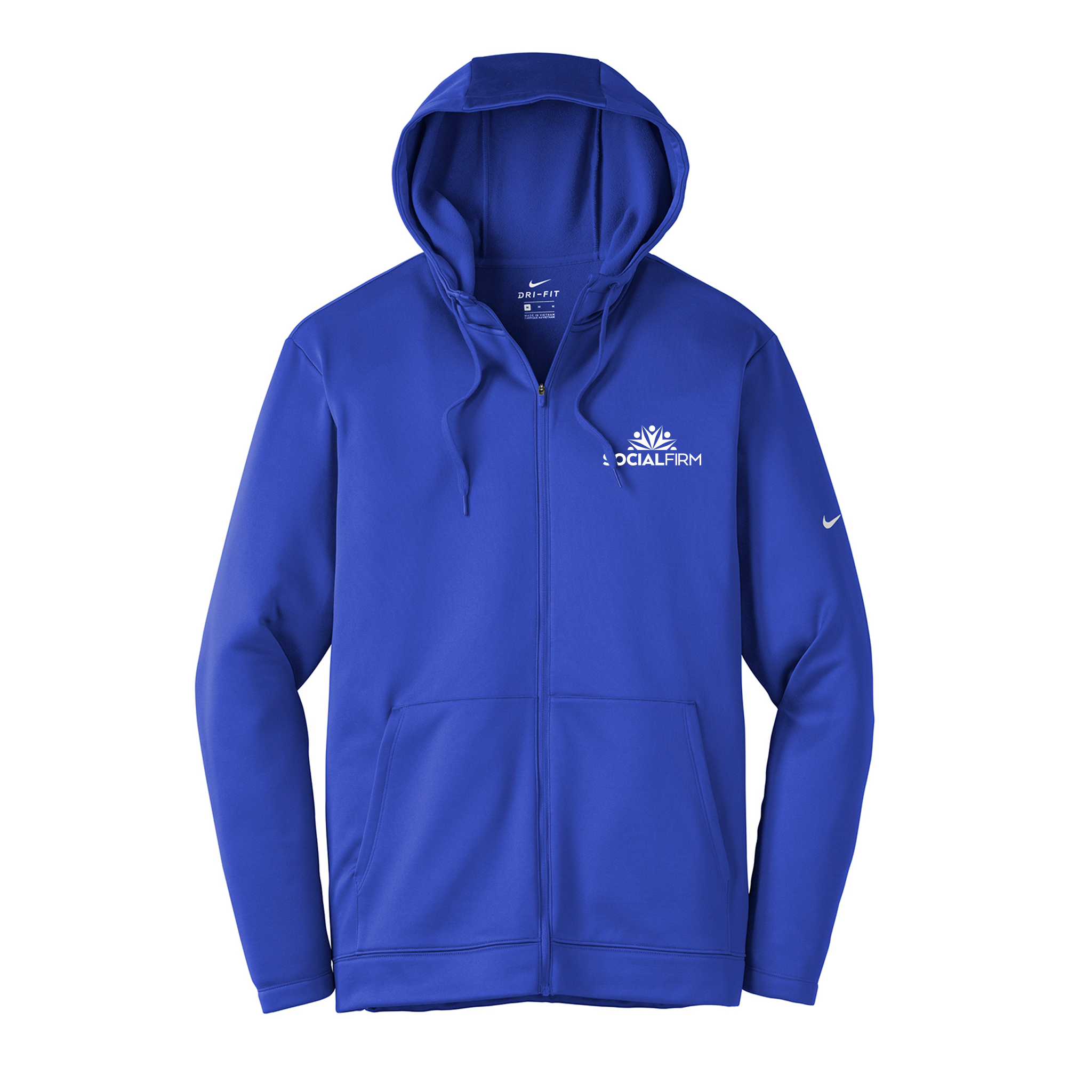 nike therma full zip hoodie blue