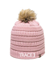Trace3 - Outdoor Cap - Cable Knit Faux Fur Pom