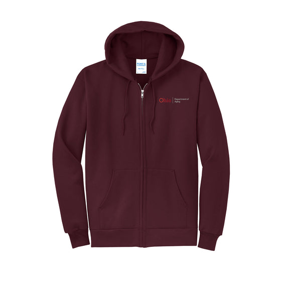 Ohio Department of Aging - Port & Company Core Fleece Full-Zip Hooded Sweatshirt