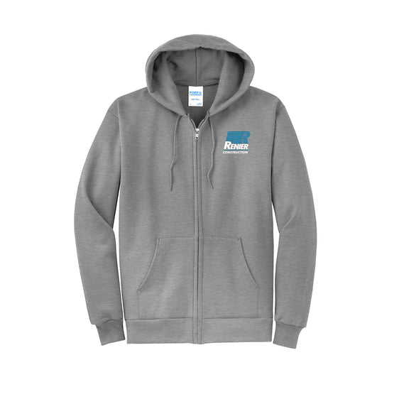 Renier Construction - Port & Company® Core Fleece Full-Zip Hooded Sweatshirt