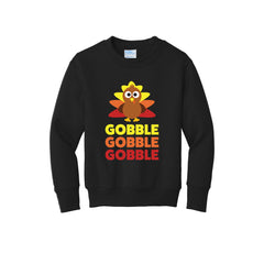 2022 Thanksgiving Store - Gobble Youth Core Fleece Crewneck Sweatshirt