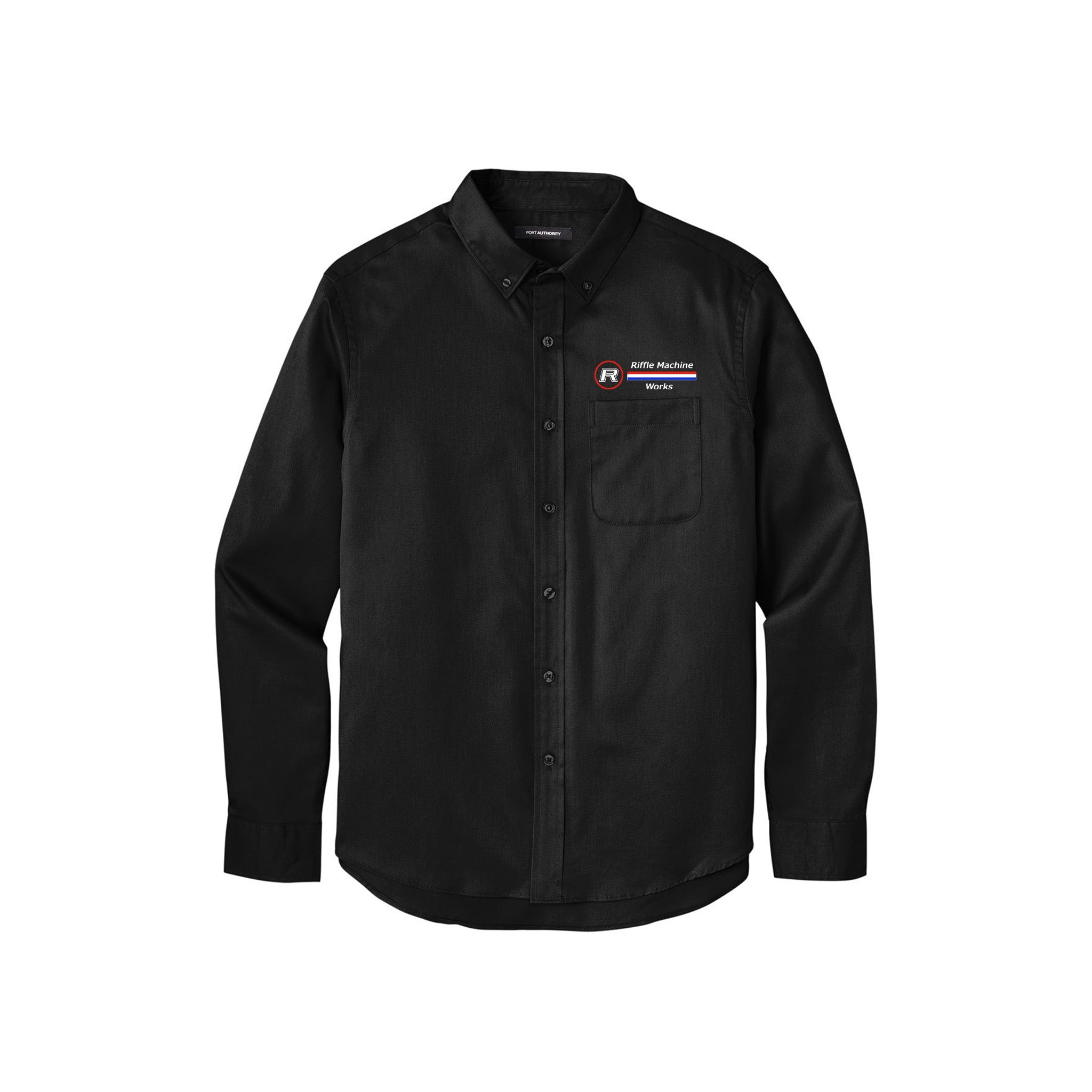 Riffle Machine Works - Port Authority® Long Sleeve SuperPro React™ Twi ...