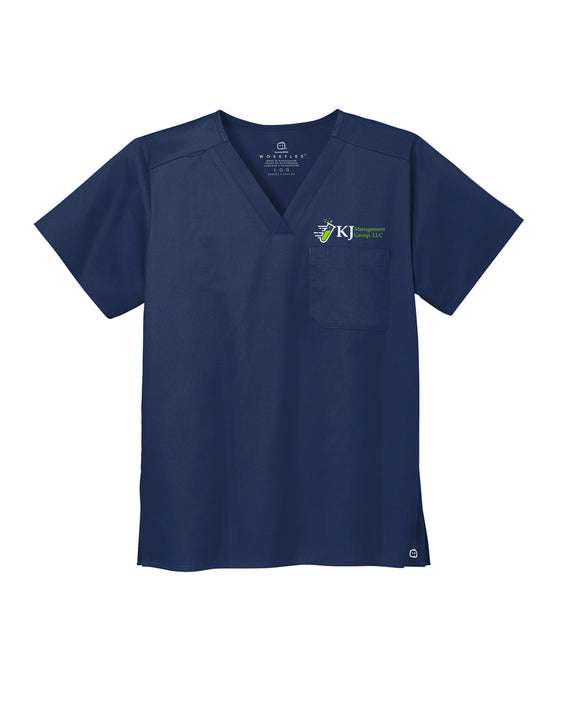 KJ Management Group - WonderWink Unisex WorkFlex Chest Pocket V-Neck Top