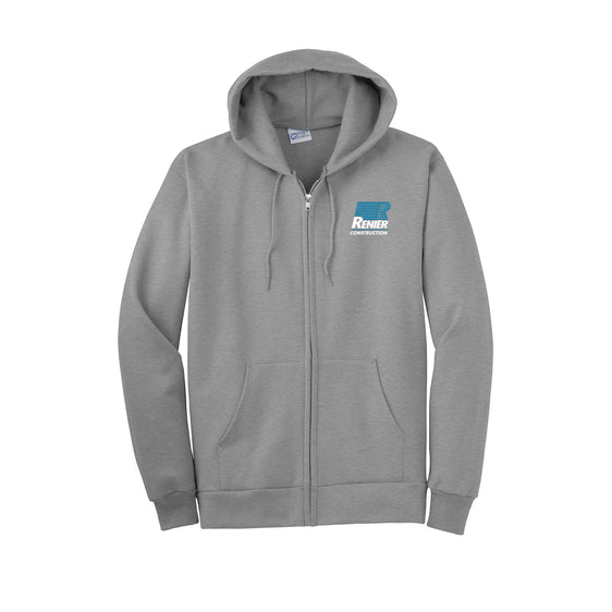 Renier Construction - Port & Company® Tall Essential Fleece Full-Zip Hooded Sweatshirt