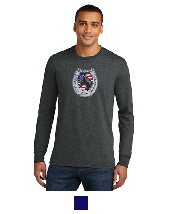 Stockhands Horses for Healing - District Made Mens Perfect Tri Long Sleeve Crew Tee
