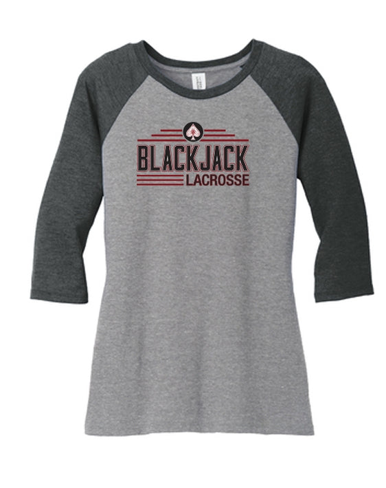 Blackjack Elite Lacrosse - Ladies Perfect Tri 3/4-Sleeve Raglan