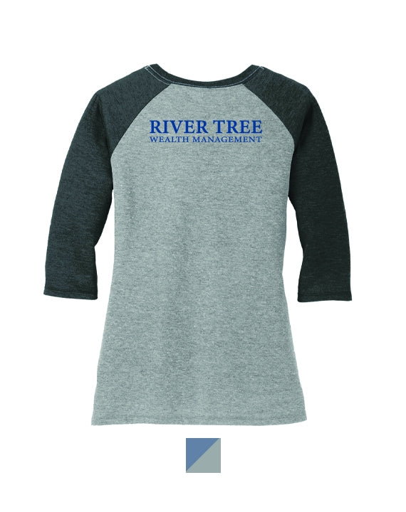 River Tree Wealth Management - District Womens Perfect Tri 3/4-Sleeve Raglan