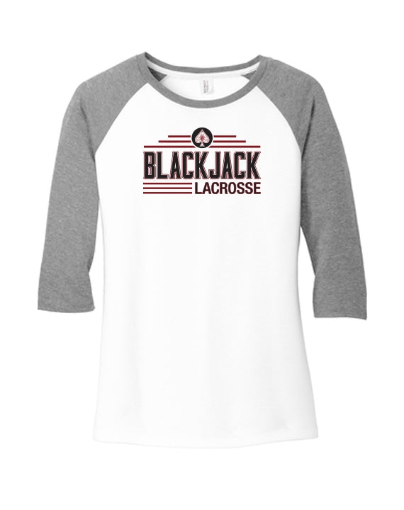 Blackjack Elite Lacrosse - Ladies Perfect Tri 3/4-Sleeve Raglan