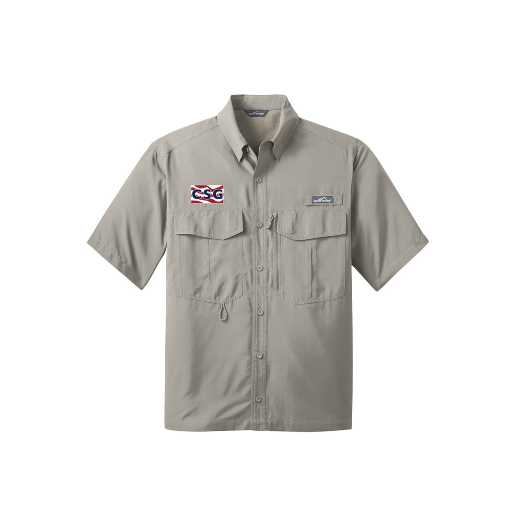 Construction Services Group - Eddie Bauer - Short Sleeve Performance Fishing Shirt Driftwood - CSG LC - EMB
