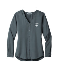 Zink Foodservice - Ladies Long Sleeve Button-Front Blouse