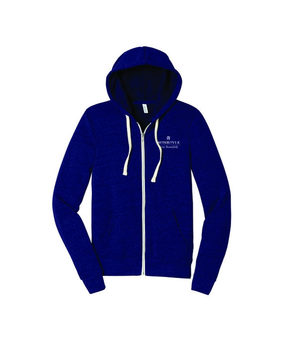 Monrovia - Unisex Triblend Sponge Fleece Full-Zip Hoodie