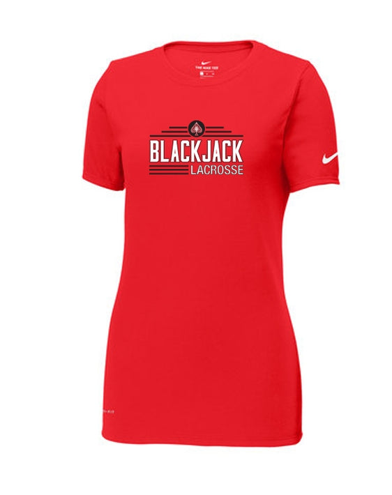 Blackjack Elite Lacrosse - Ladies Nike Dri-FIT Cotton/Poly Scoop Neck Tee
