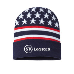 STG Logistics - CAP AMERICA - USA-Made Patriotic Cuffed Beanie