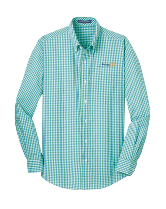 Westerville Sunrise Rotary - Port Authority Long Sleeve Gingham Easy Care Shirt